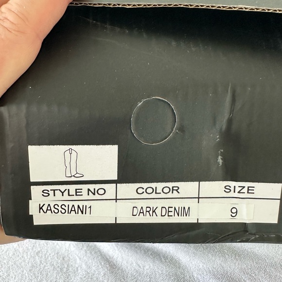 Fashion Nova Coolest In The Streets Knee High Boots Dark Denm Size 9 NWT - Picture 11 of 15